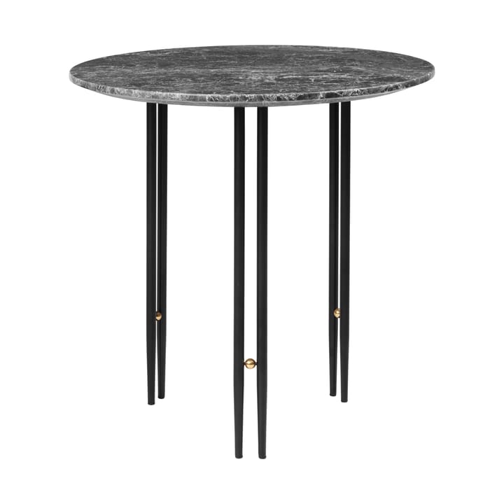Table basse IOI Ø50 cm - Noir-laiton-marbre gris - Gubi