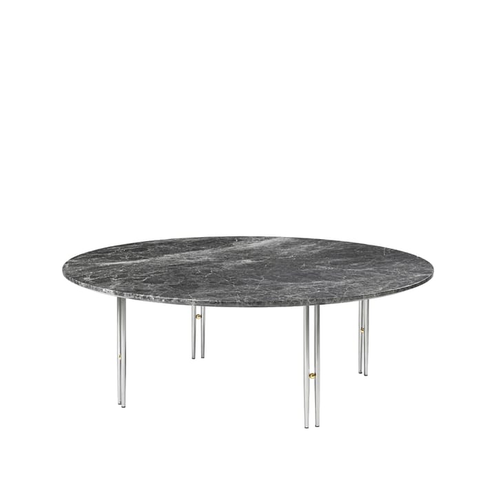 Table basse IOI - grey emperador marble, ø110, structure chromée - GUBI