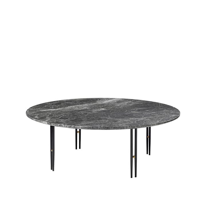 Table basse IOI - grey emperador marble, ø110, structure noire - Gubi