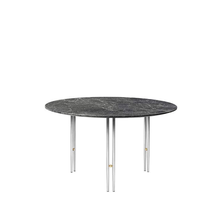 Table basse IOI - Grey emperador marble-ø70-chrome - GUBI