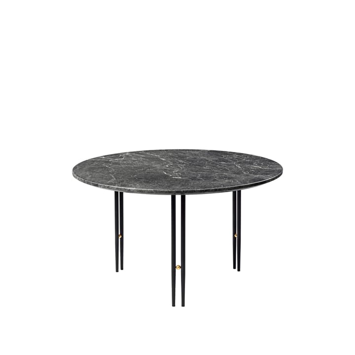 Table basse IOI - grey emperador marble, ø70, structure noire - GUBI