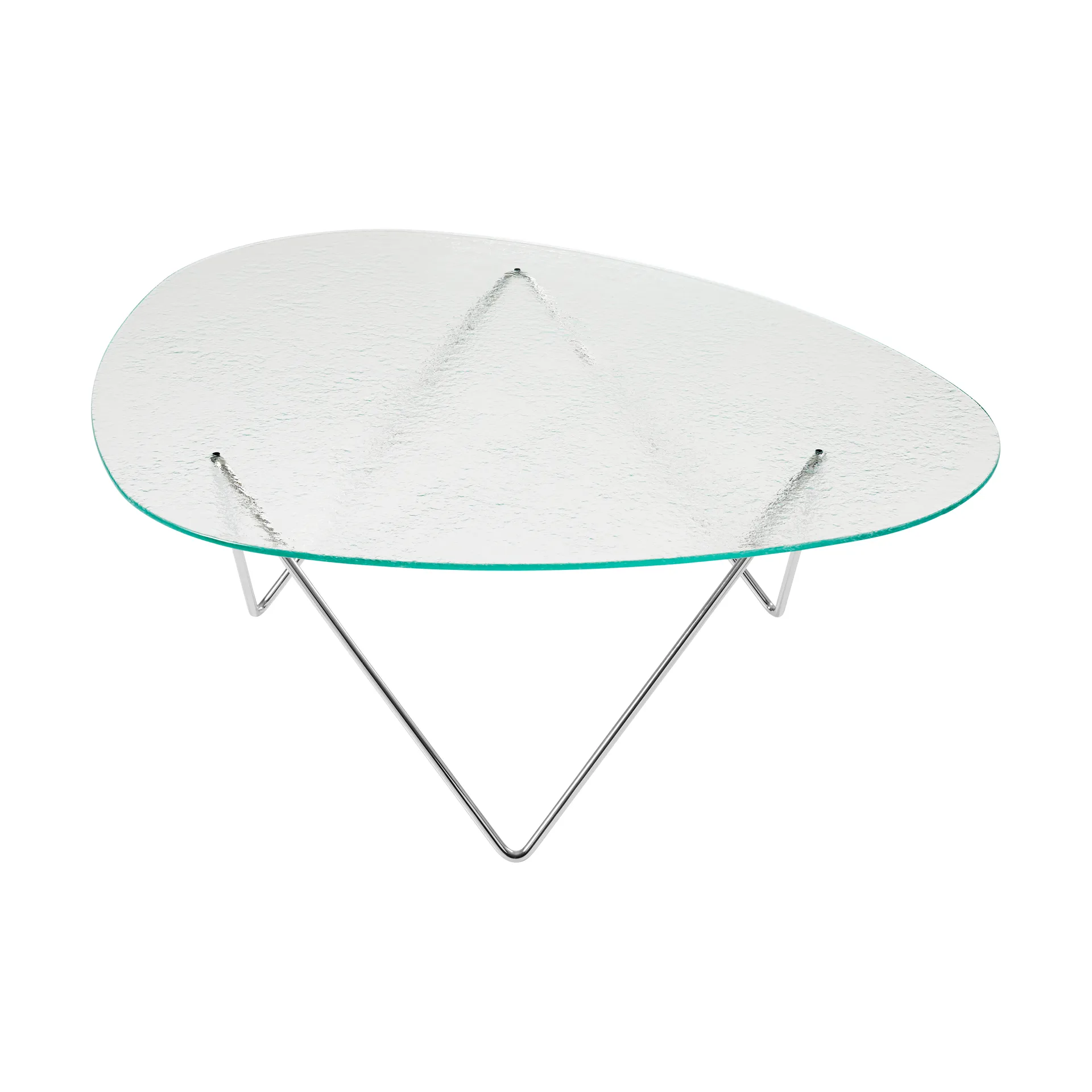 Table basse Pedrera, Chrome-verre structuré transparent GUBI