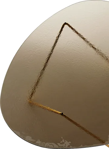 Table basse Pedrera - Laiton semi-mat-verre structuré bronze - GUBI