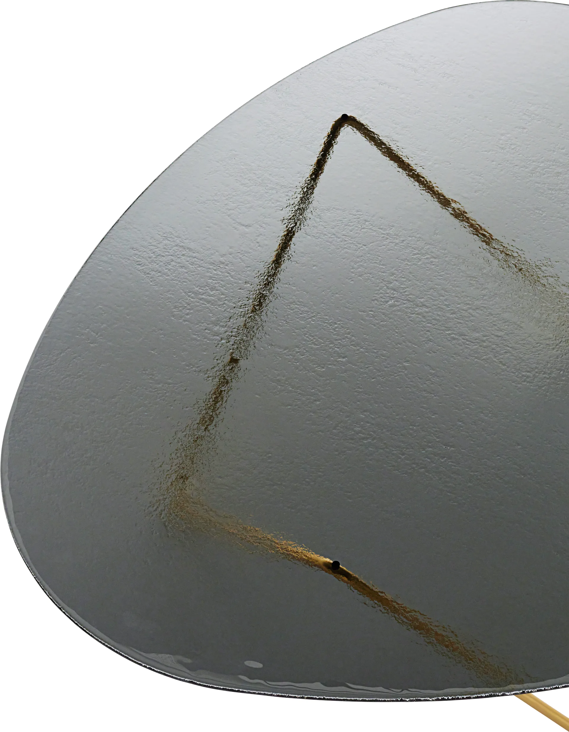 Table basse Pedrera, Laiton semi-mat-verre structuré smoke GUBI