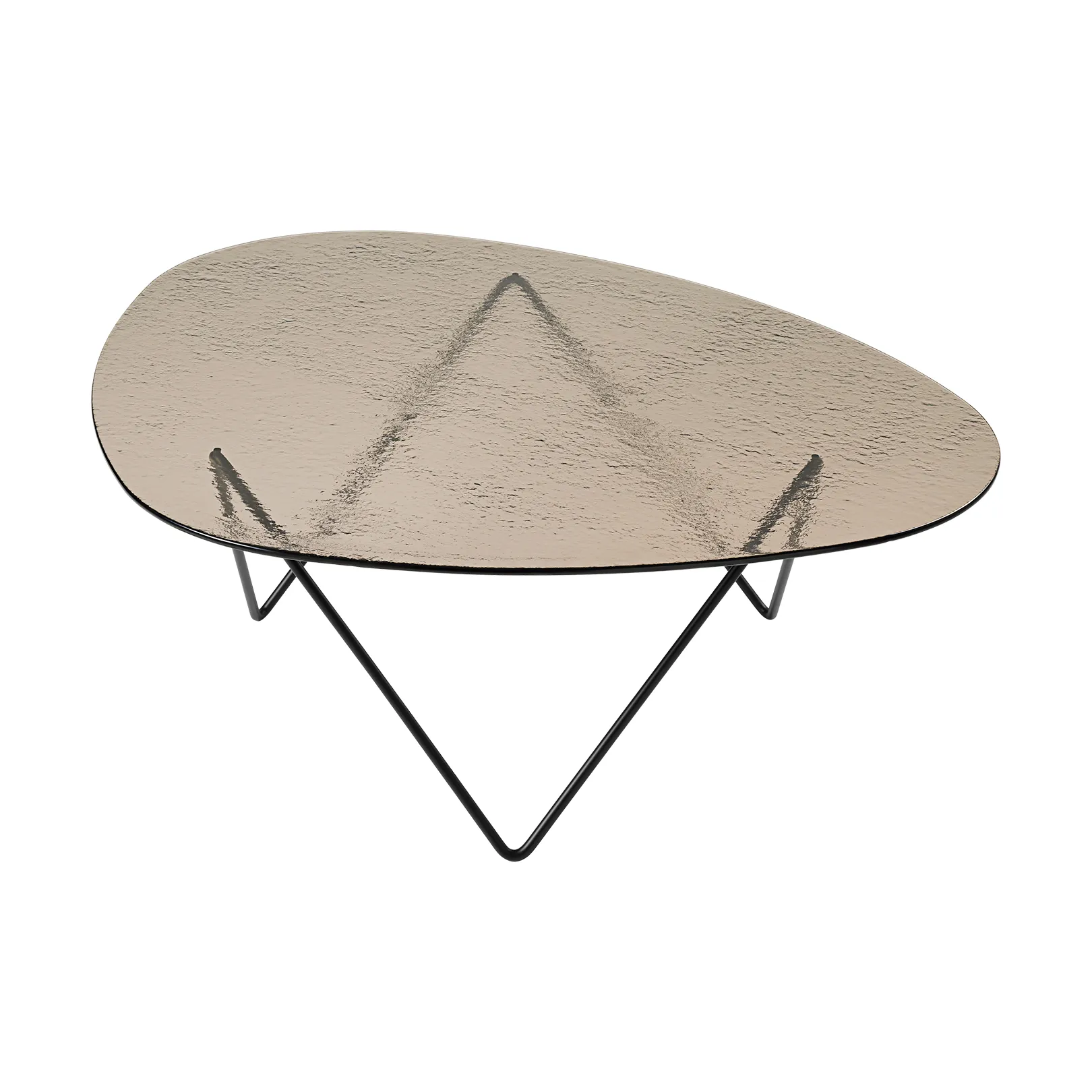 Table basse Pedrera, Noir semi-mat-verre structuré bronze GUBI