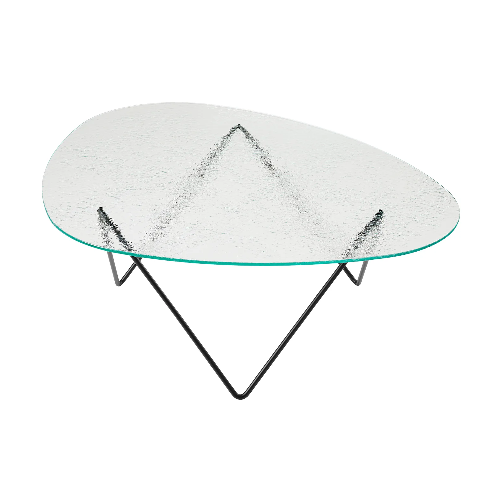 Table basse Pedrera, Noir semi-mat-verre structuré transparent GUBI