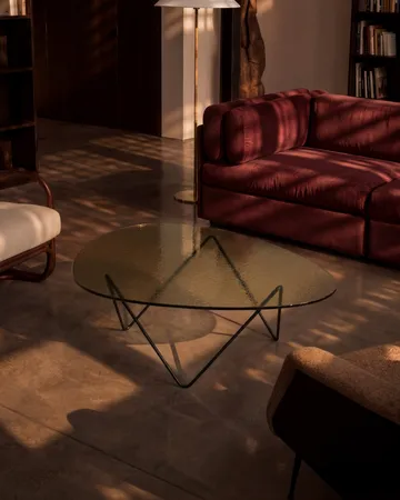 Table basse Pedrera - Noir semi-mat-verre structuré transparent - GUBI