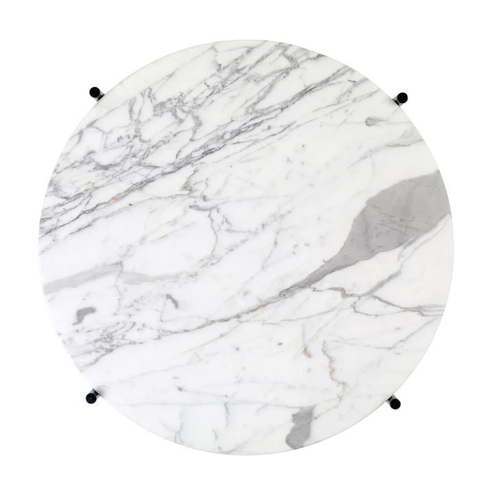 Table basse TS pieds noirs Ø55 cm - marbre blanc - GUBI