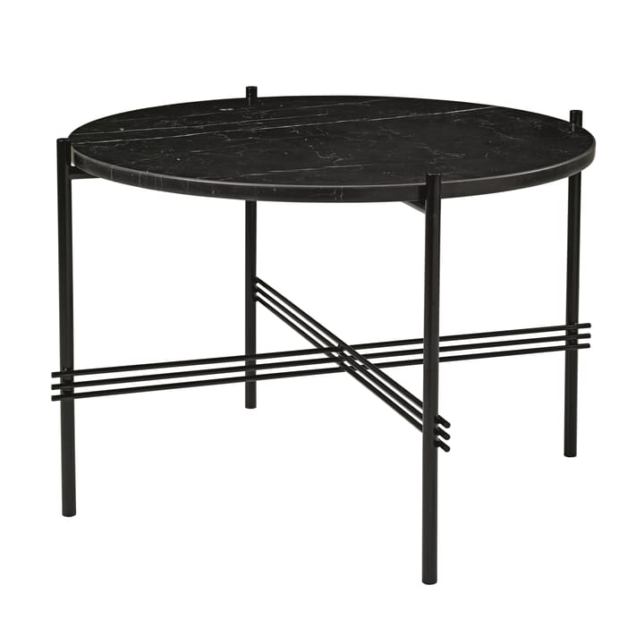 Table basse TS pieds noirs Ø55 cm - marbre noir - GUBI