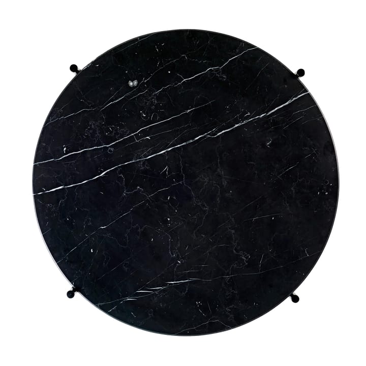Table basse TS pieds noirs Ø55 cm - marbre noir - GUBI
