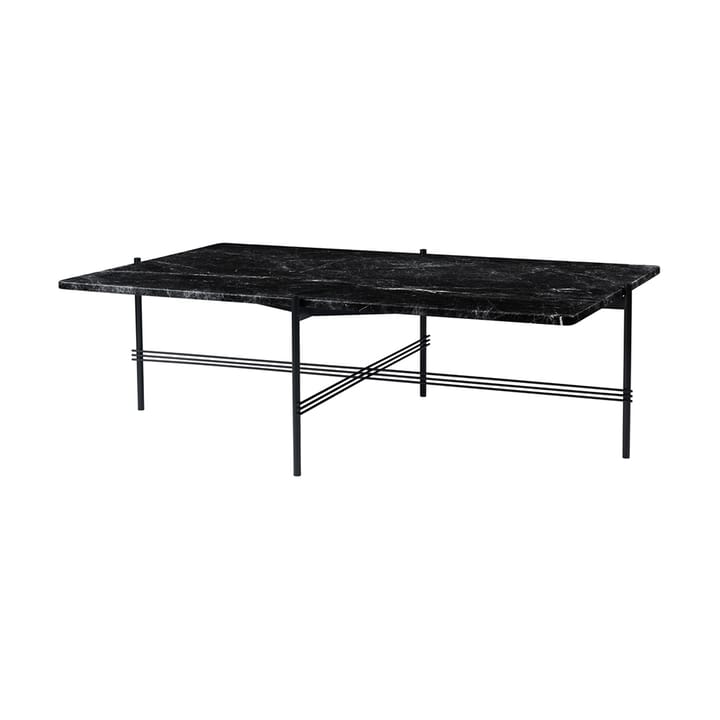 Table basse TS Rectangular - black marquina marble, structure noire - Gubi