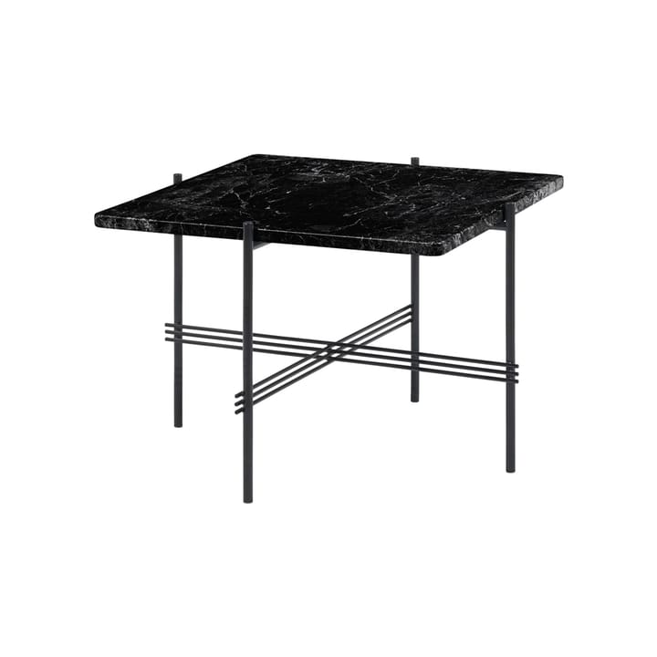 Table basse TS Square - black marquina marble, 55x55 cm, structure noire - GUBI