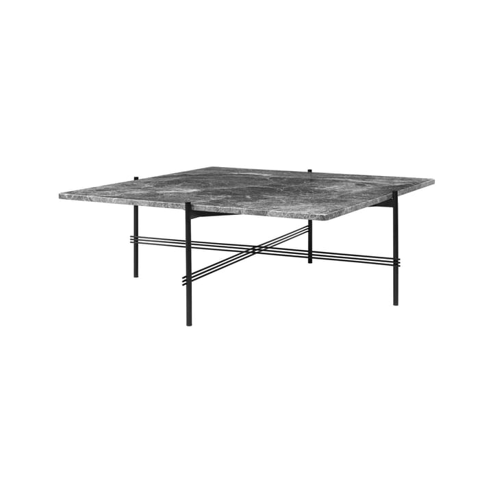 Table basse TS Square - grey emperador marble, 105x105 cm, structure noire - GUBI