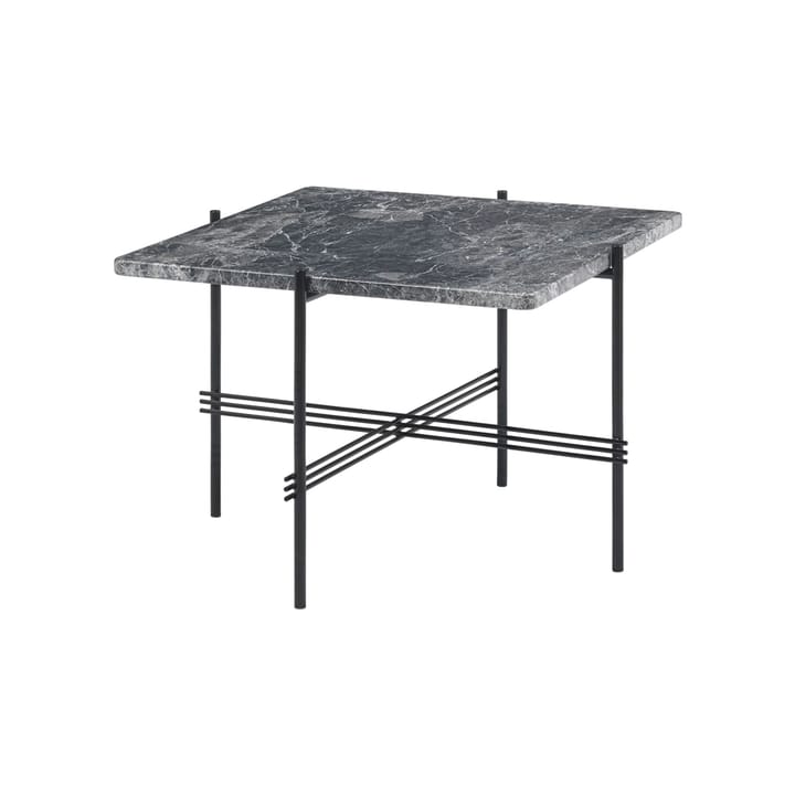 Table basse TS Square - grey emperador marble, 55x55 cm, structure noire - GUBI