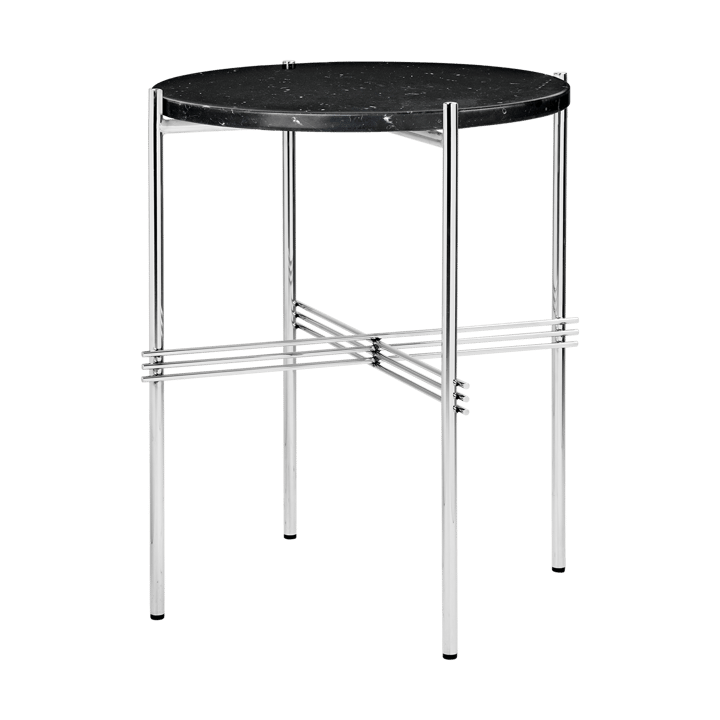 Table d’appoint en acier poli TS Ø40 - Black marquina marble - GUBI