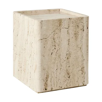 Table d'appoint Pietra 33x33x40 cm - Travertin blanc neutre - GUBI