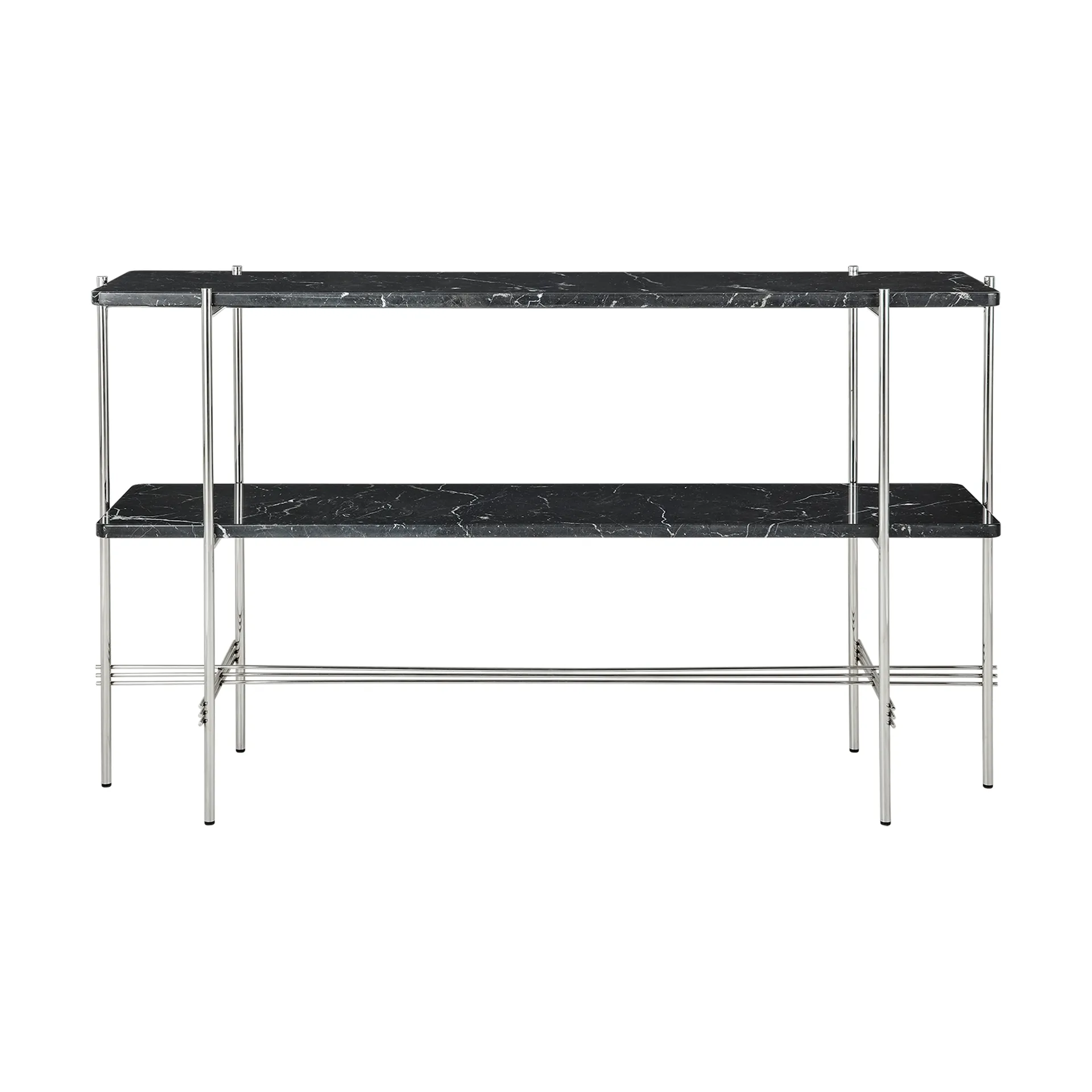 Table d’appoint TS Console 120x30x72 cm, Black marquina marble-acier GUBI