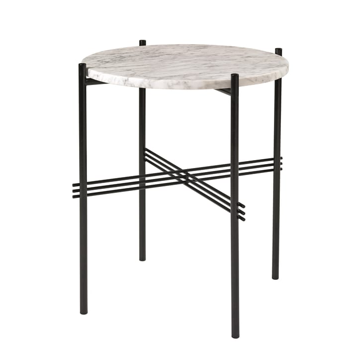 Table TS pieds noirs Ø40 cm - marbre blanc - GUBI