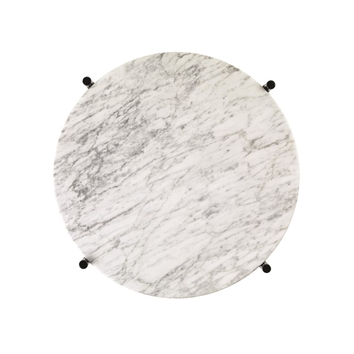 Table TS pieds noirs Ø40 cm - marbre blanc - GUBI