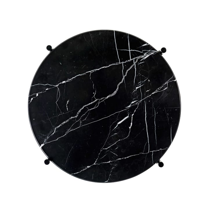 Table TS pieds noirs Ø40 cm - marbre noir - GUBI