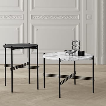 Table TS pieds noirs Ø40 cm - marbre noir - GUBI