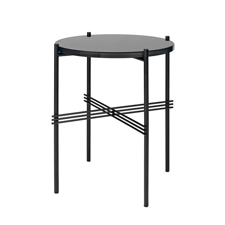 Table TS pieds noirs Ø40 cm - verre graphite black - Gubi