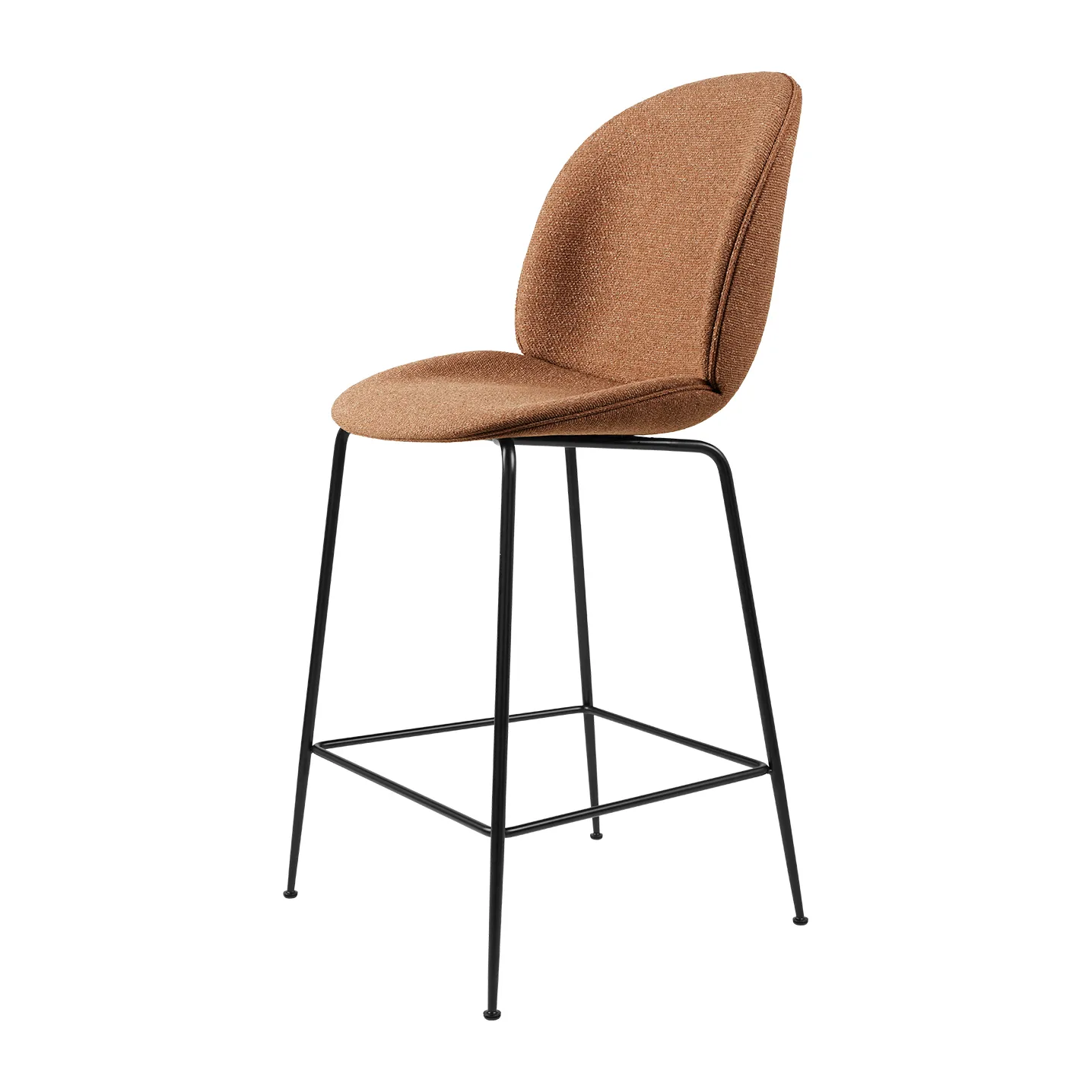 Tabouret de bar Beetle Fully Upholstered bas, Around bouclé 032-black GUBI