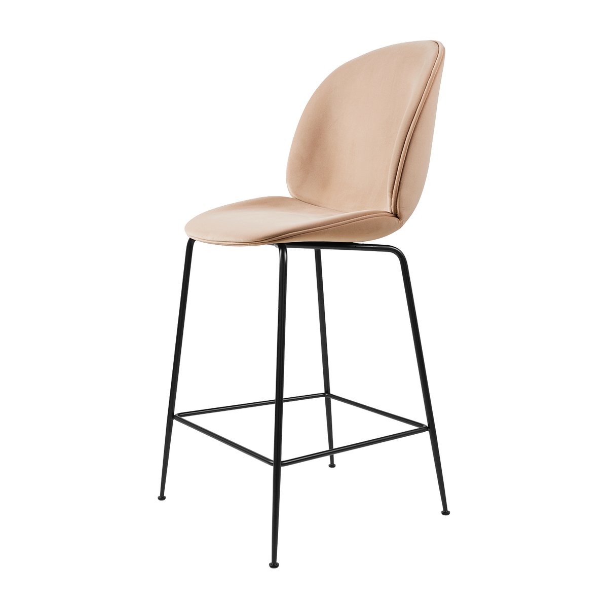 GUBI Tabouret de bar Beetle Fully Upholstered bas Sunday 034-black