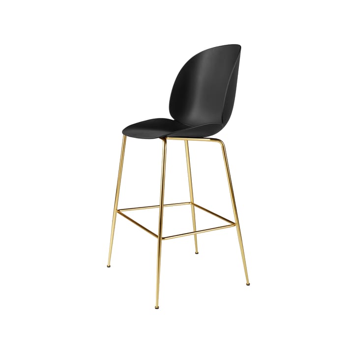 Tabouret de bar Beetle haut - black, structure en laiton - GUBI