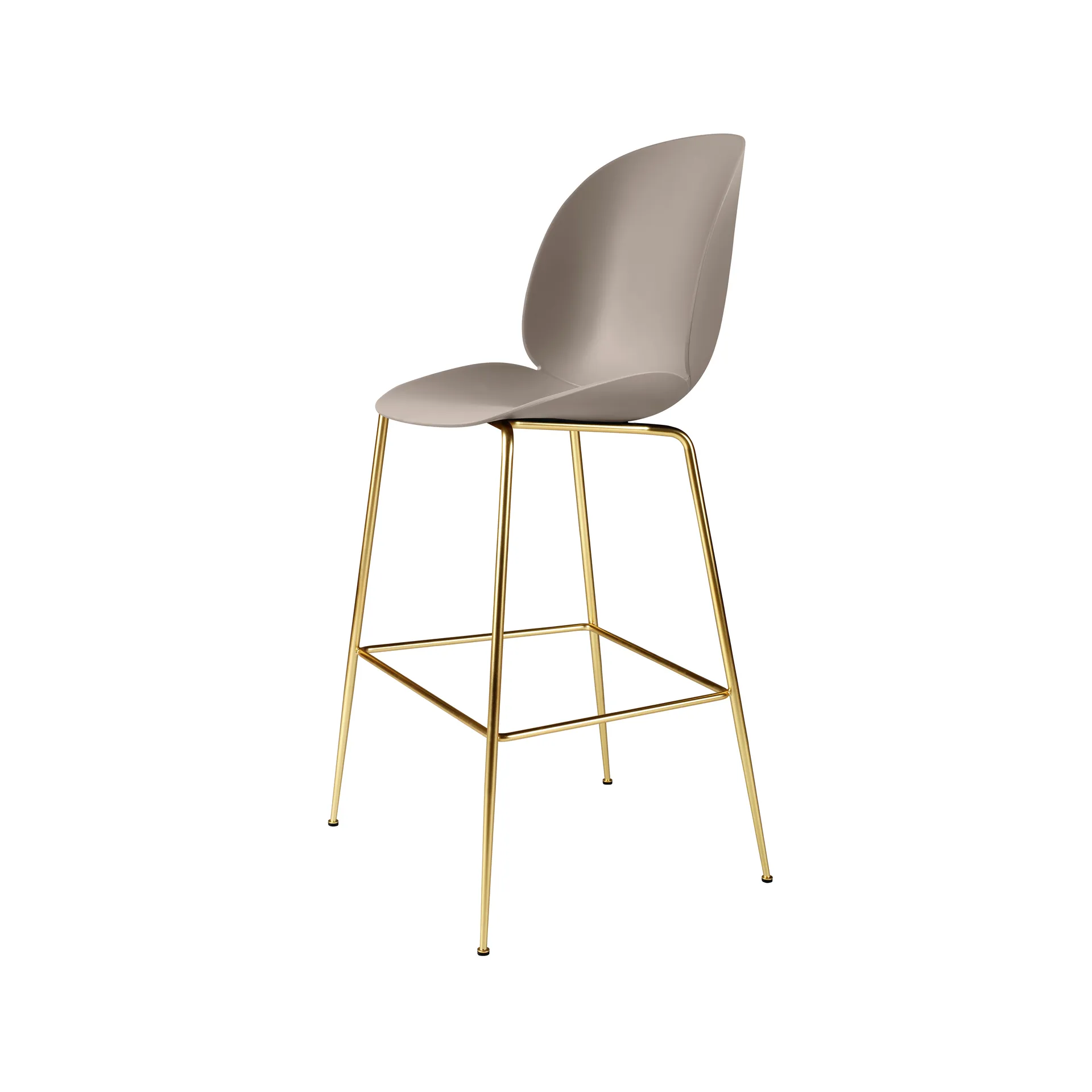 Tabouret de bar Beetle haut, new beige, structure en laiton GUBI