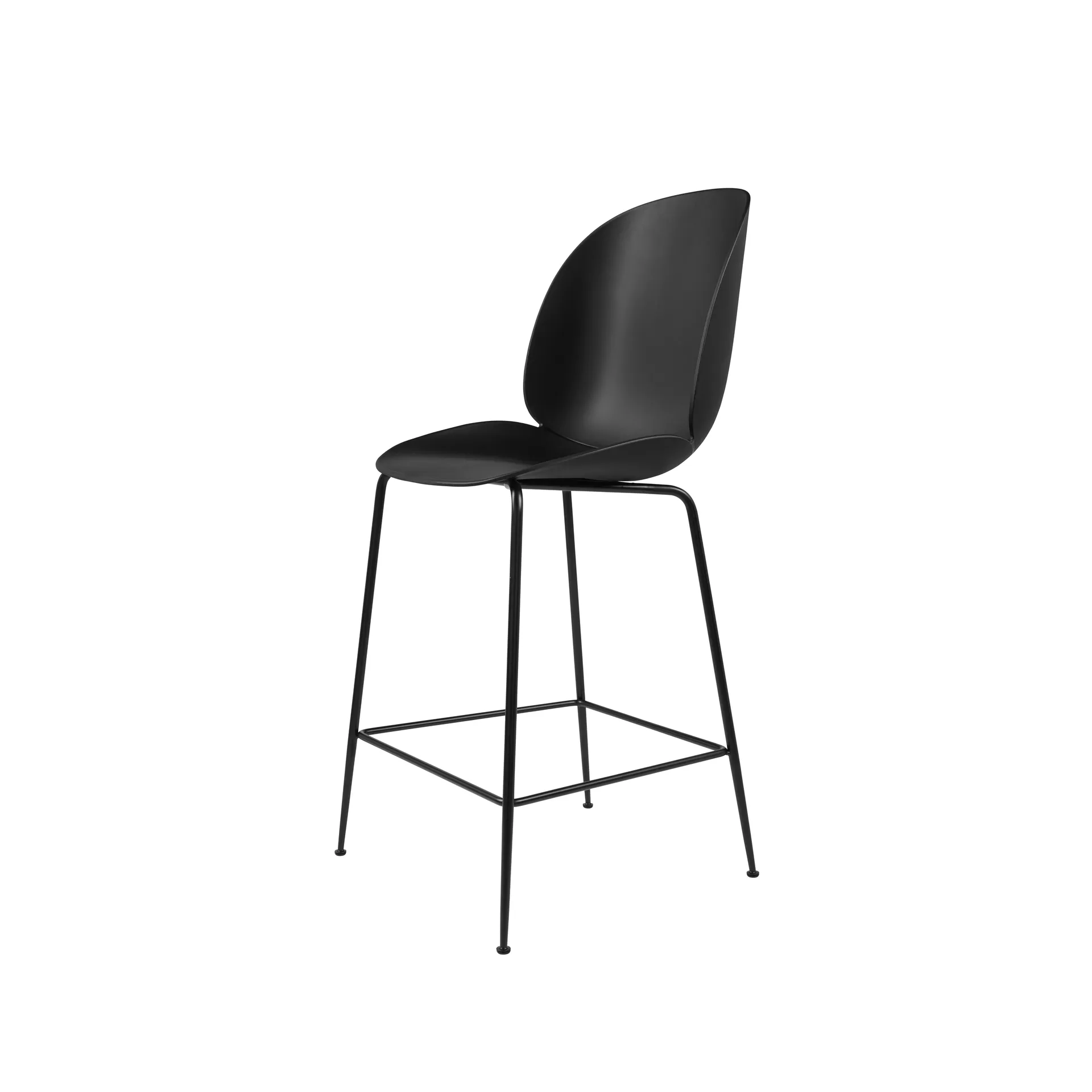 Tabouret de bar Gubi 3D bas, black, structure en acier noir GUBI