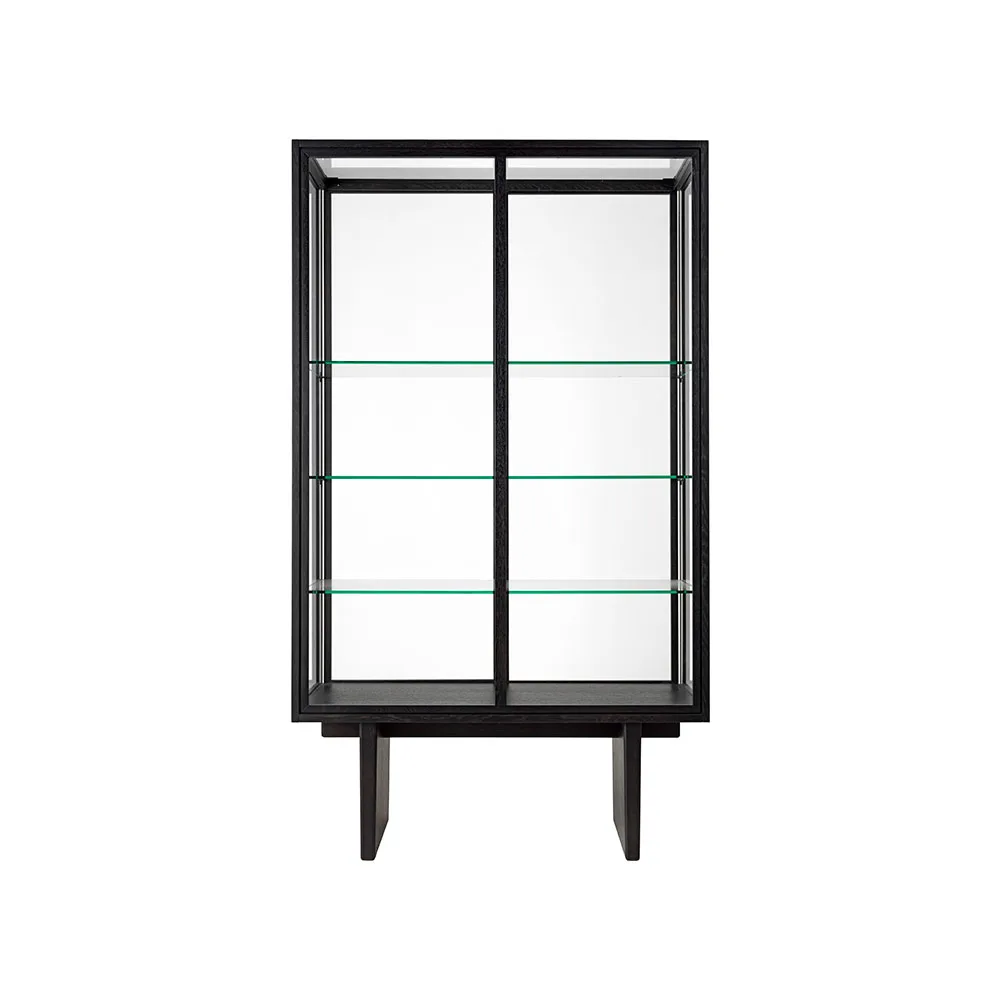 Vitrine Private, verre, chêne lasuré marron-noir GUBI