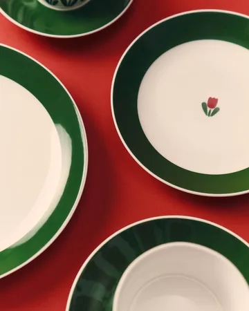 Assiette JULIANA - Rouge, sans bord, Ø18 cm - Gustafsbergs Porslinsfabrik