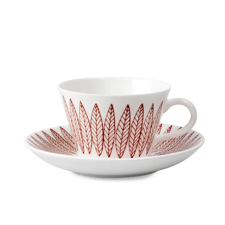 Ensemble tasse à café Röd Salix cône - Tasse à café + soucoupe - Gustafsbergs Porslinsfabrik