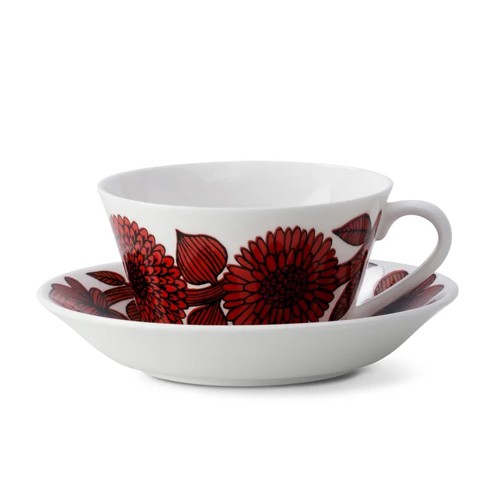 Ensemble tasse à thé Röd Aster - Tasse à thé + soucoupe - Gustafsbergs Porslinsfabrik