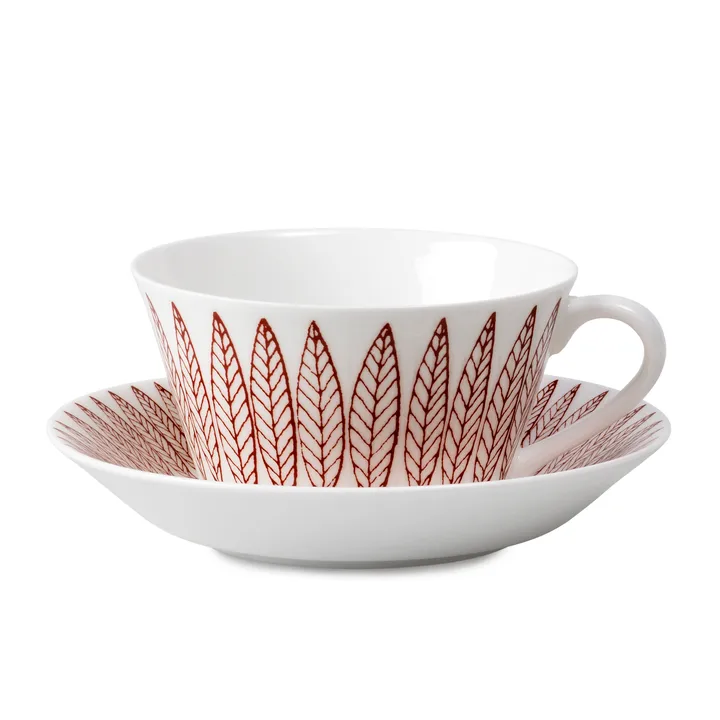 Ensemble tasse à thé Röd Salix cône - Tasse à thé + soucoupe - Gustafsbergs Porslinsfabrik