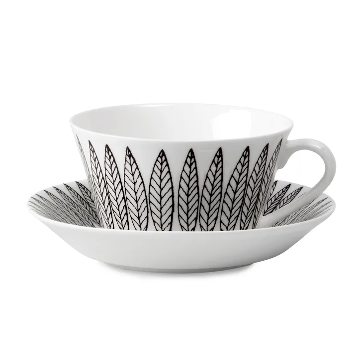 Ensemble tasse à thé Svart Salix cône - Tasse à thé + soucoupe - Gustafsbergs Porslinsfabrik