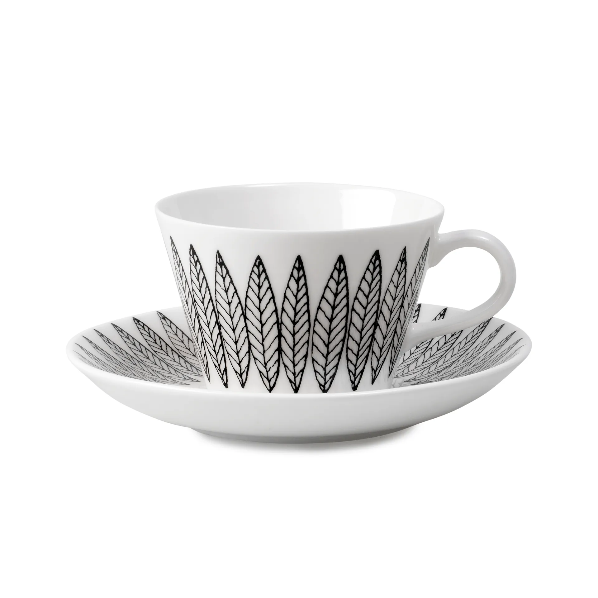 Ensemble tasse à café Svart Salix cône, Tasse à café + soucoupe Gustavsbergs Porslinsfabrik