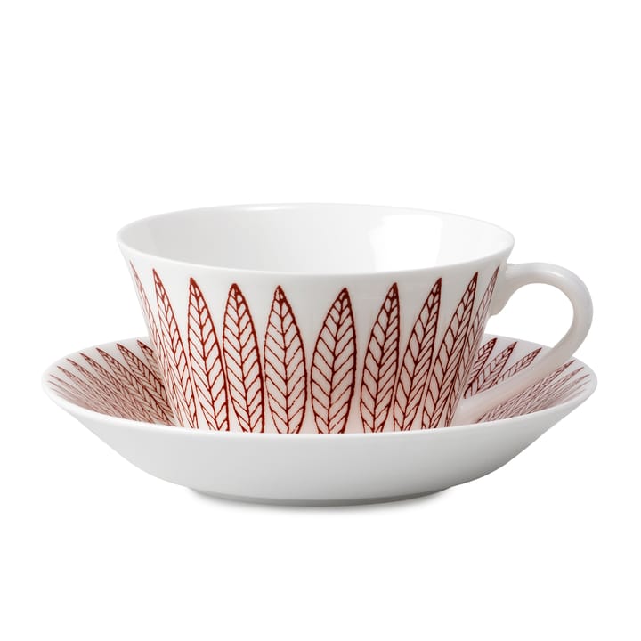 Ensemble tasse à thé Röd Salix cône - Tasse à thé + soucoupe - Gustavsbergs Porslinsfabrik