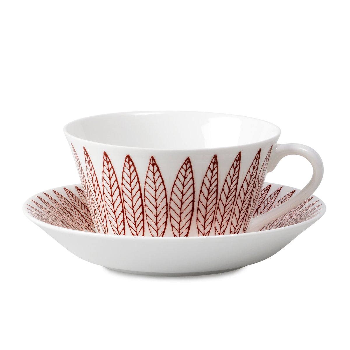 Gustavsbergs Porslinsfabrik Ensemble tasse à thé Röd Salix cône Tasse à thé + soucoupe