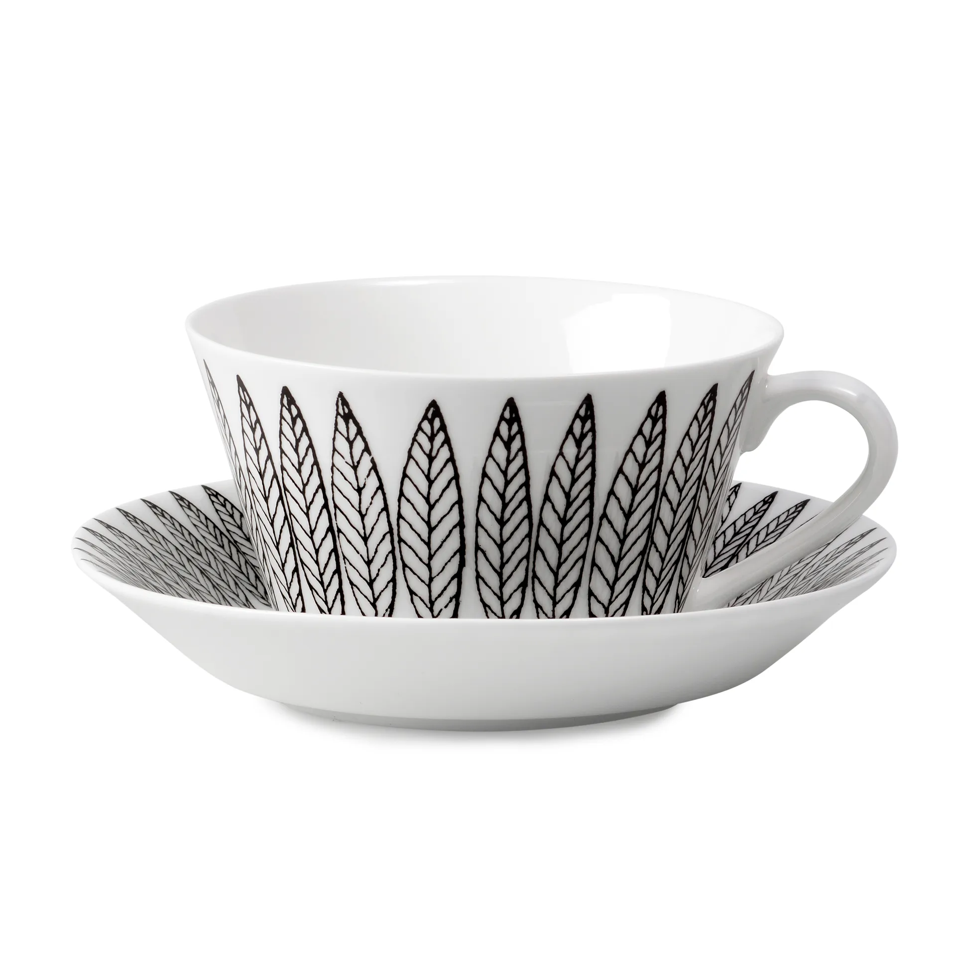 Ensemble tasse à thé Svart Salix cône, Tasse à thé + soucoupe Gustavsbergs Porslinsfabrik