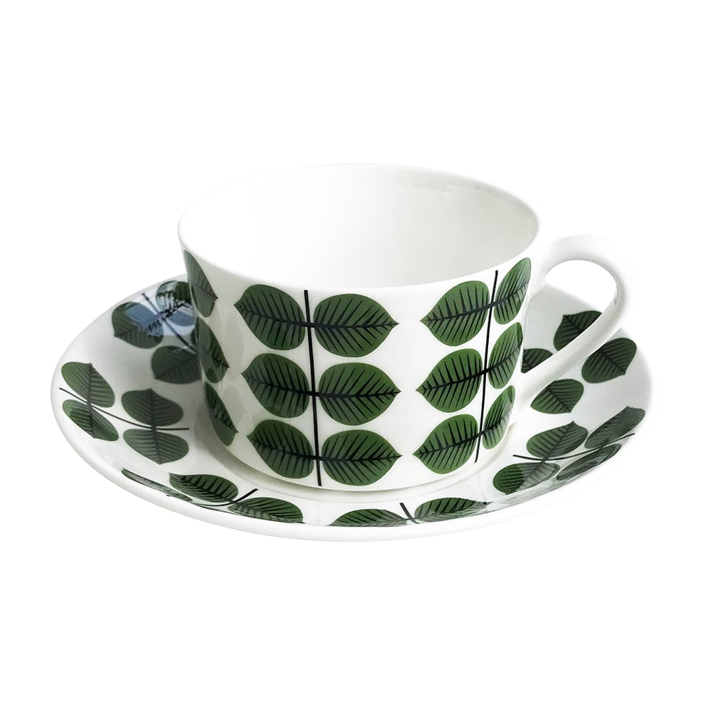 Gustavsbergs Porslinsfabrik Tasse à café et soucoupe Berså 35 cl Vert