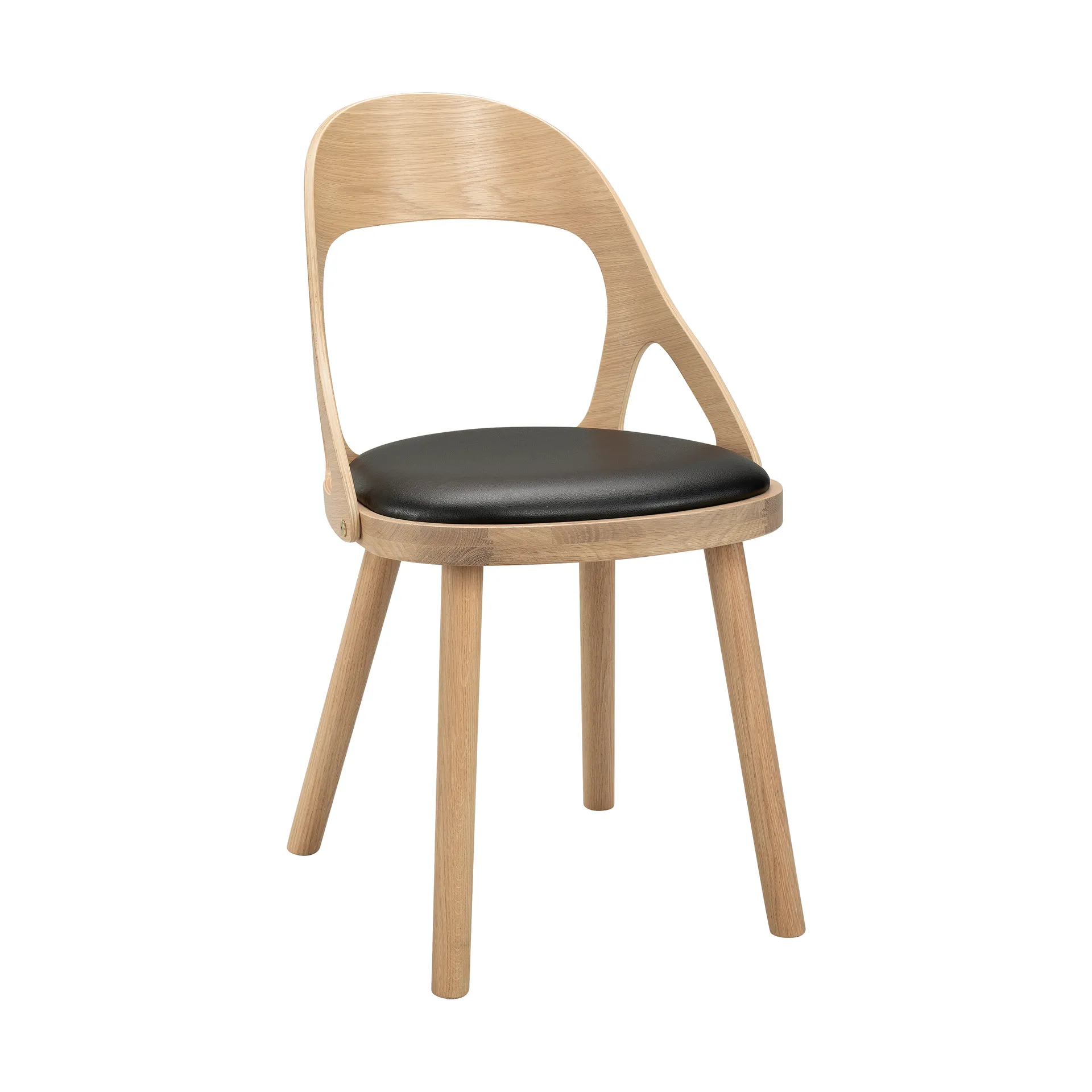 Chaise Colibri, Chêne lasuré blond-coussin noir Hans K