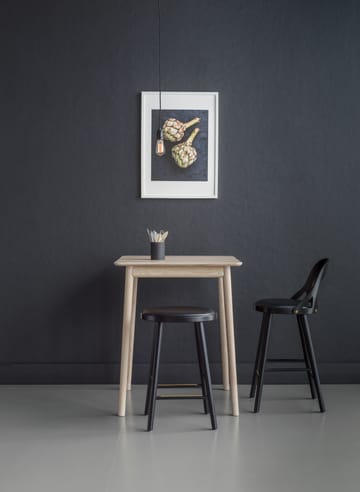 Chaise de bar Colibri 63 cm - Chêne lasuré noir-coussin noir - Hans K