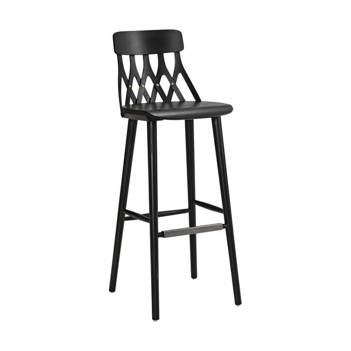 Chaise de bar Y5 78 cm - Frêne lasuré noir - Hans K