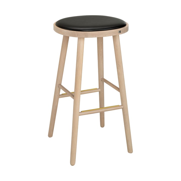 Tabouret de bar Colibri 74 cm - Chêne lasuré blond-coussin noir - Hans K