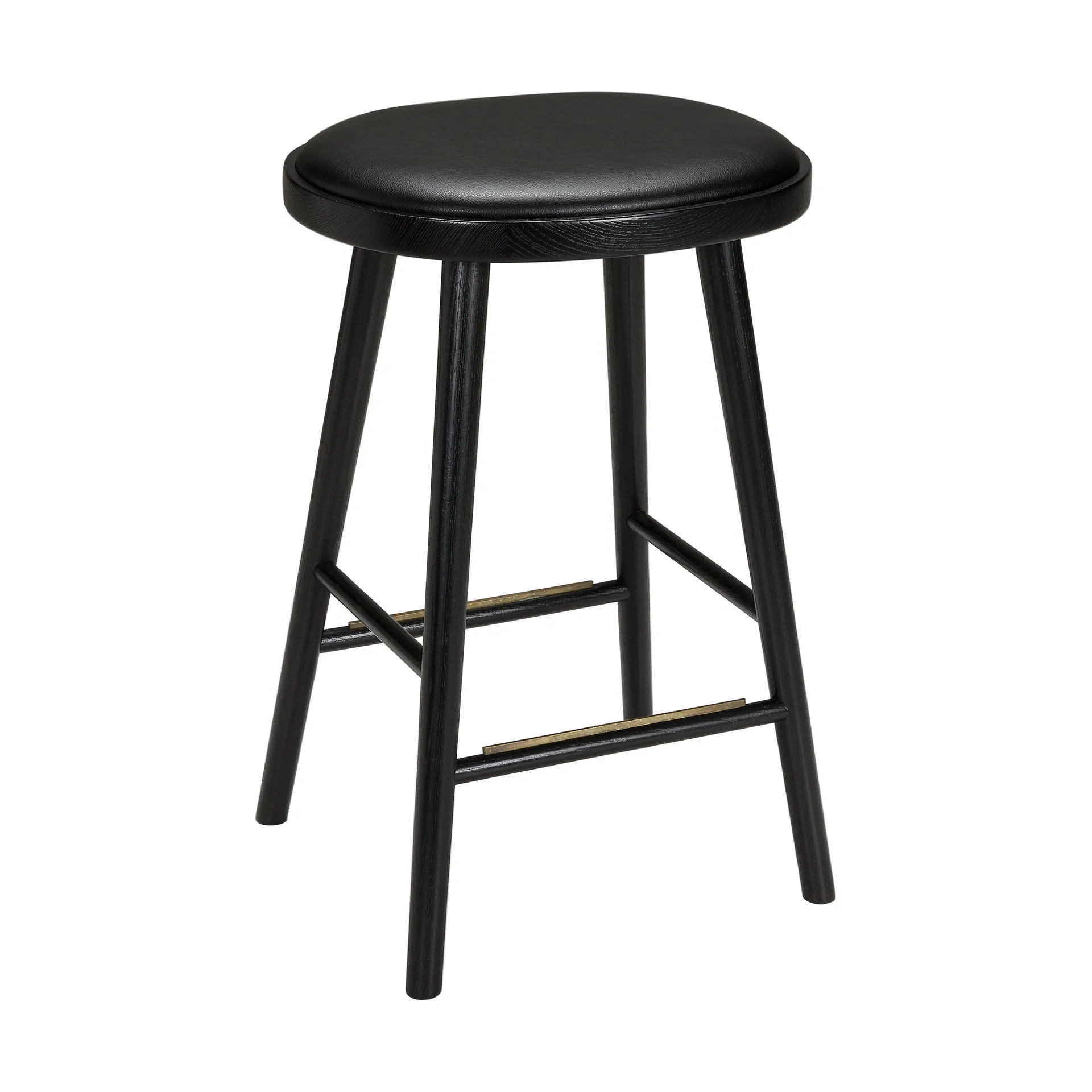Tabouret de bar Colibri 74 cm, Chêne lasuré noir-coussin noir Hans K