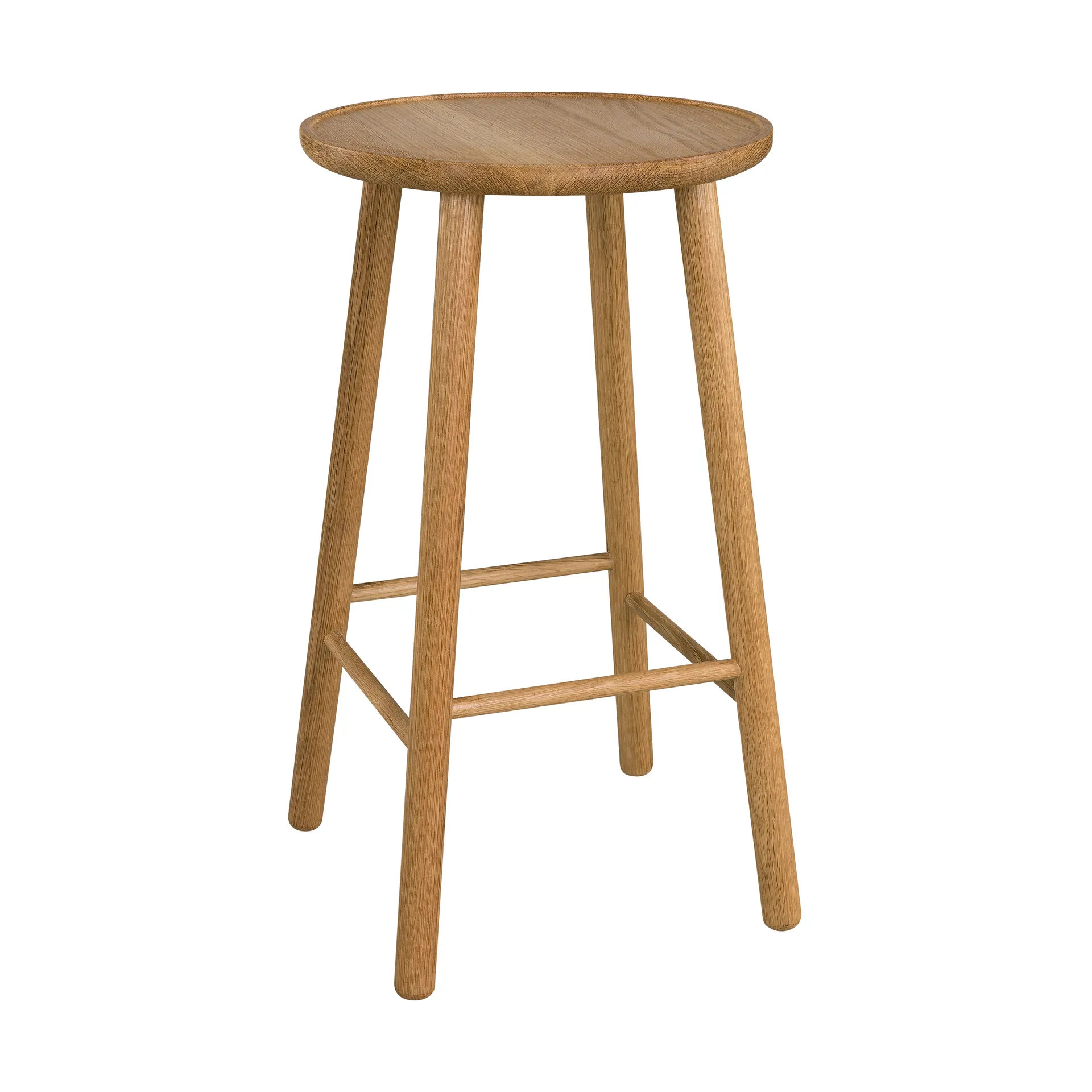 Tabouret de bar ZigZag 63 cm, Chêne huilé Hans K