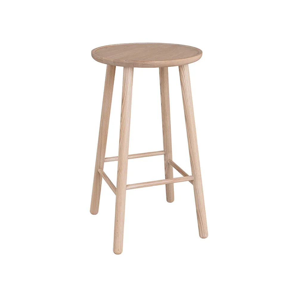 Tabouret de bar ZigZag 63 cm, frêne, blond Hans K