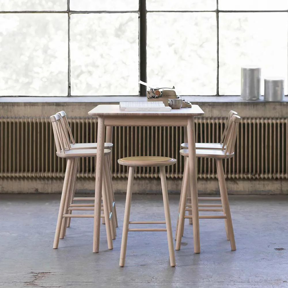 Tabouret de bar ZigZag 63 cm, frêne, blond Hans K